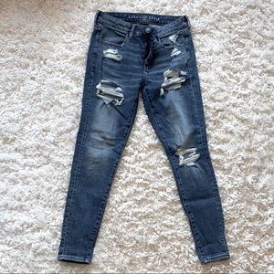 AE Super Stretch Distressed Jean Jegging Size 6